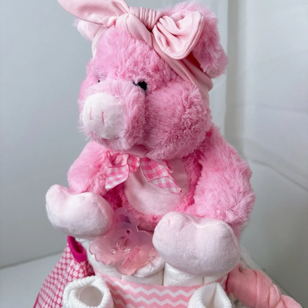 Piggy Diaper Cake, Farm theme